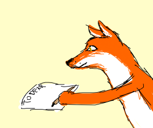 Fox writing a letter